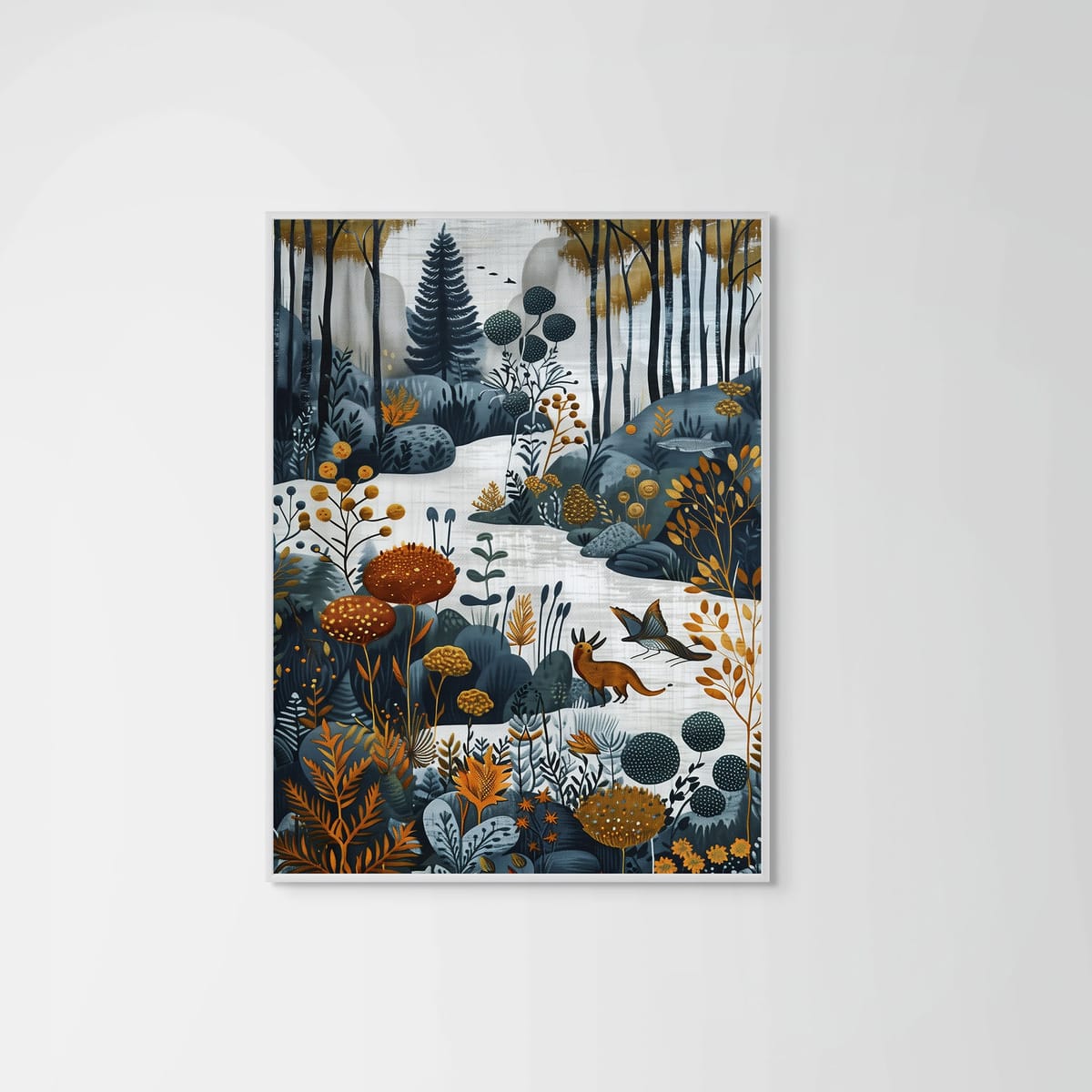 Winter Bambi – white frame – no mount – Fringe Art Studio- Wall Art- Cairo Egypt