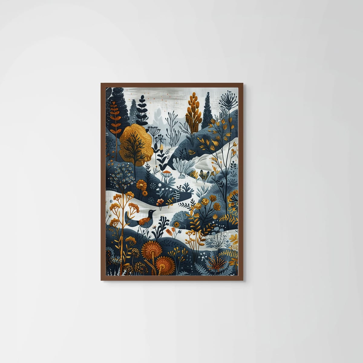 Winter Eagle – dark wood frame – no mount – Fringe Art Studio- Wall Art- Cairo Egypt