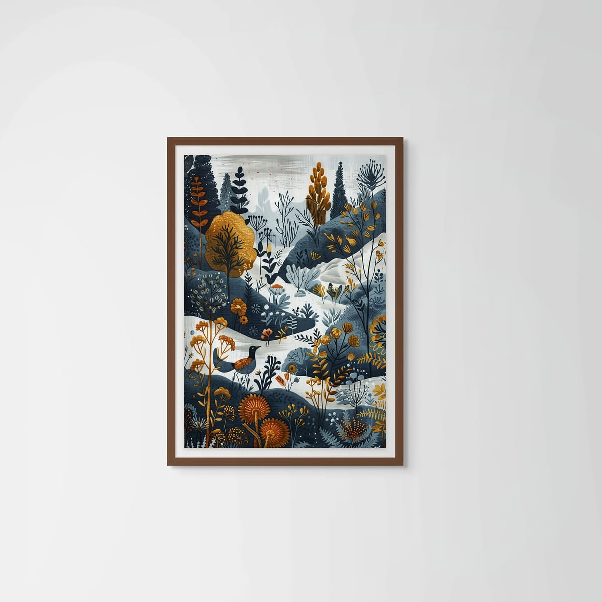 Winter Eagle – dark wood frame – framed art print – Fringe Art Studio- Wall Art- Cairo Egypt