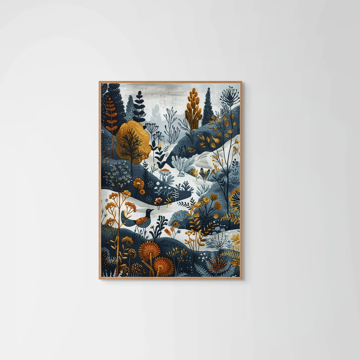 Winter Eagle – natural wood frame – no mount – Fringe Art Studio- Wall Art- Cairo Egypt