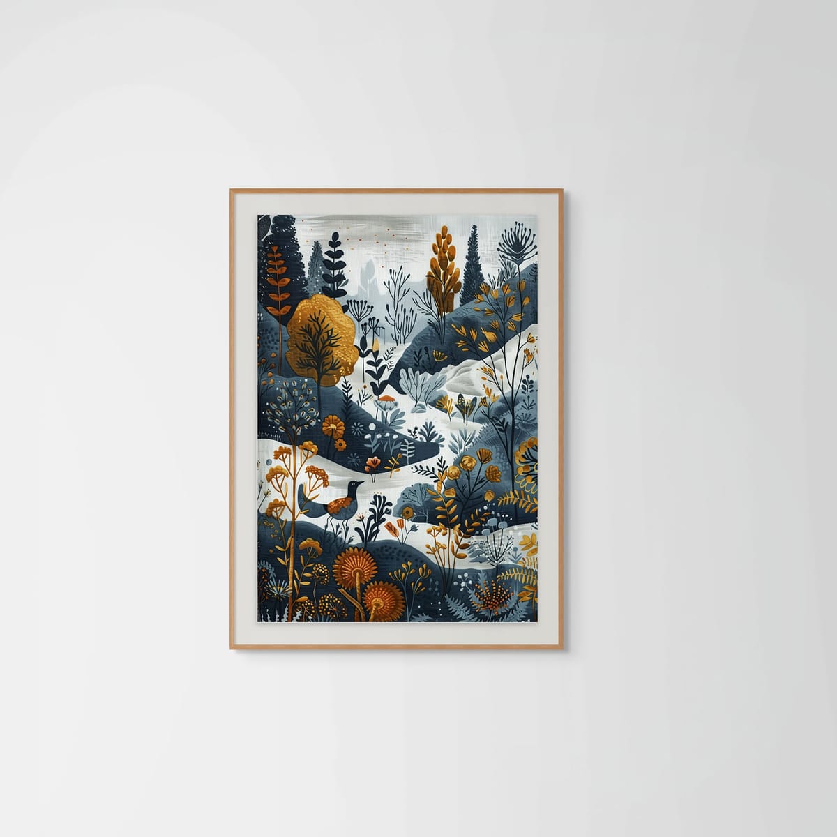 Winter Eagle – natural wood frame – framed art print – Fringe Art Studio- Wall Art- Cairo Egypt