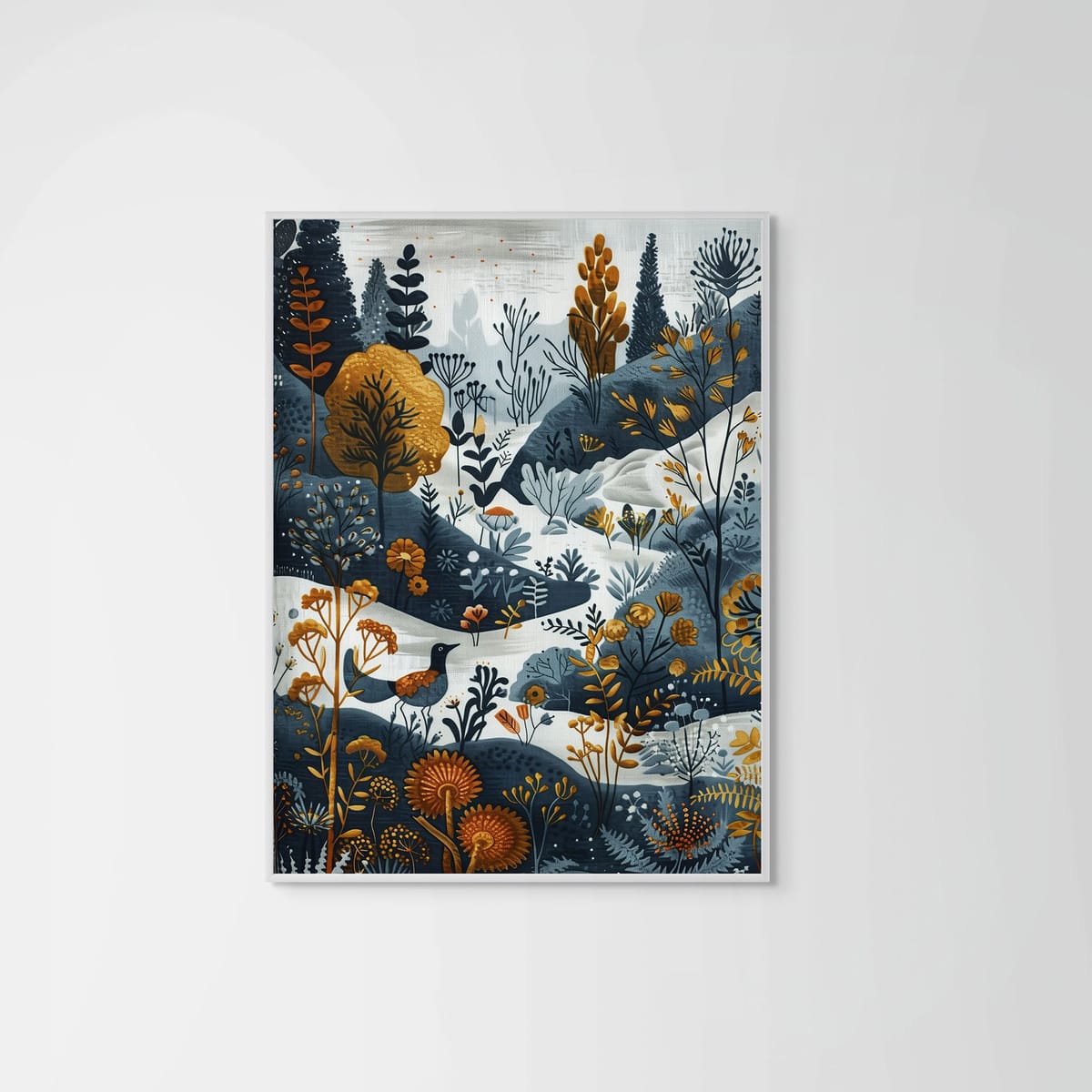 Winter Eagle – white frame – no mount – Fringe Art Studio- Wall Art- Cairo Egypt