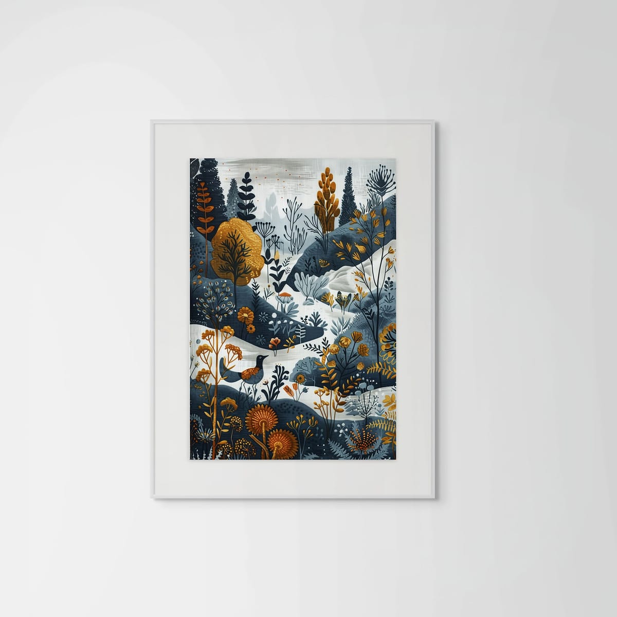 Winter Eagle – white frame – framed art print – Fringe Art Studio- Wall Art- Cairo Egypt