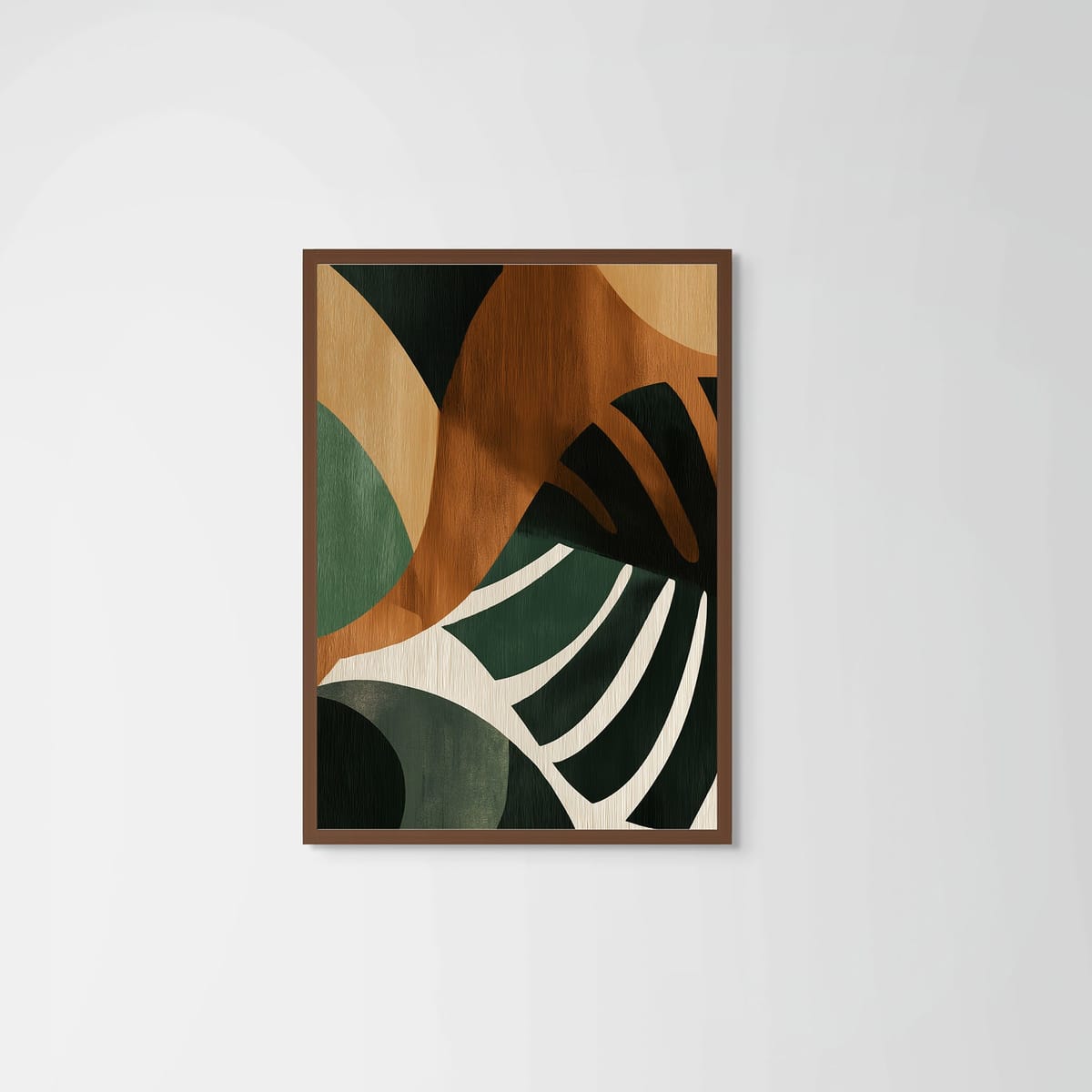 Abstract Botanical – dark wood frame – no mount – Fringe Art Studio- Wall Art- Cairo Egypt