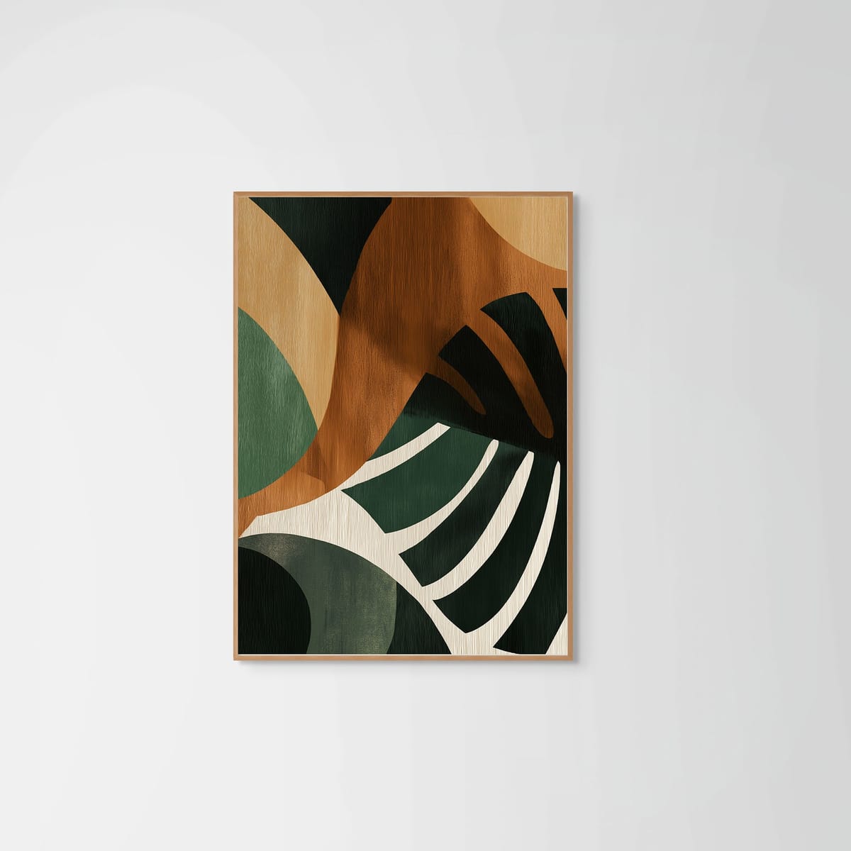 Abstract Botanical – natural wood frame – no mount – Fringe Art Studio- Wall Art- Cairo Egypt