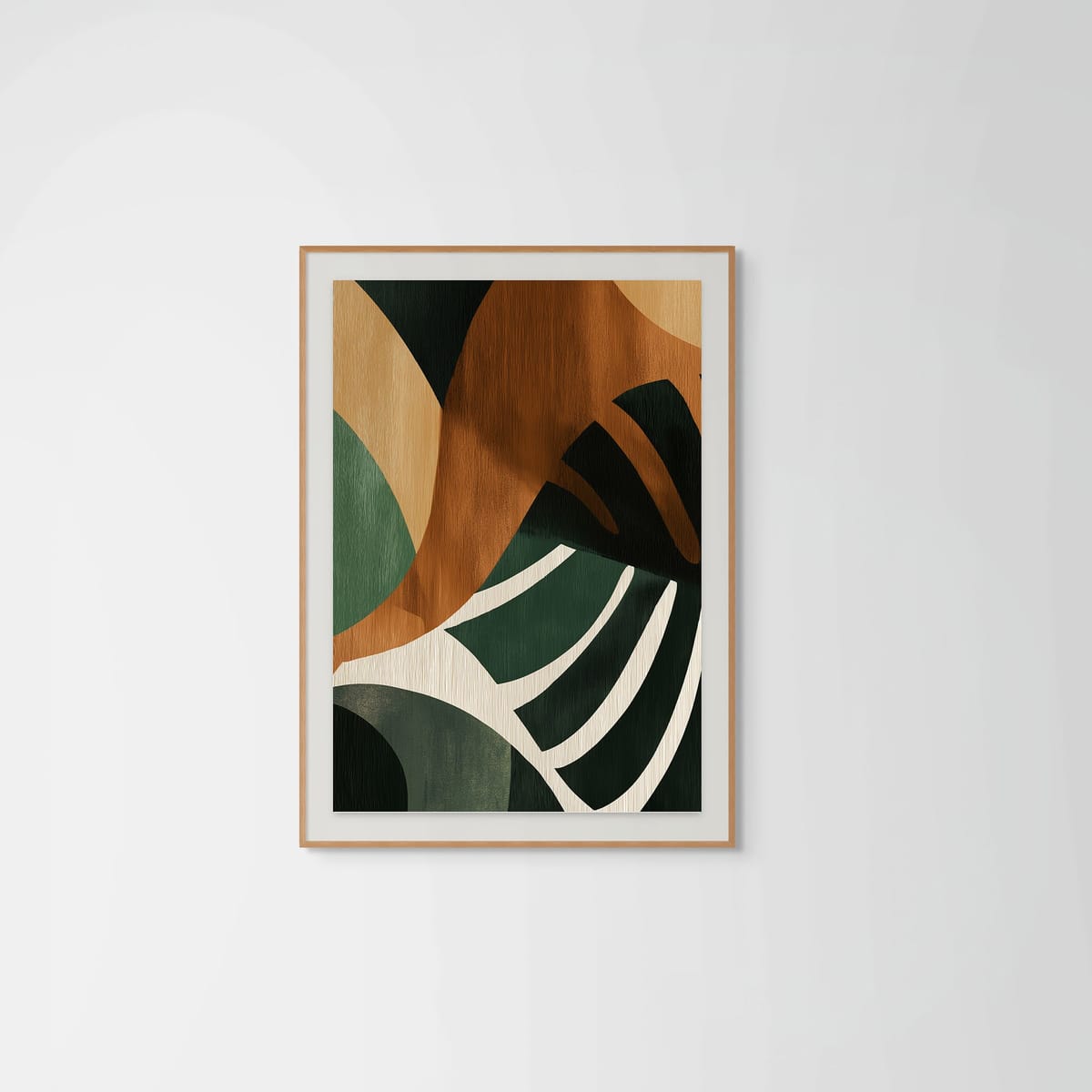 Abstract Botanical – natural wood frame – framed art print – Fringe Art Studio- Wall Art- Cairo Egypt