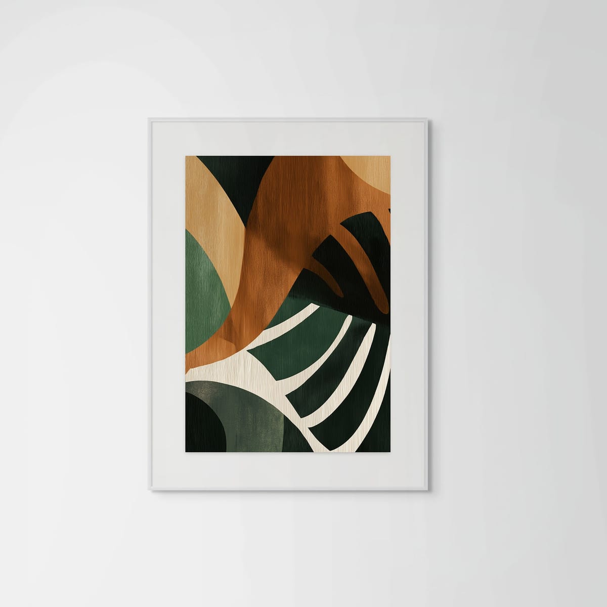 Abstract Botanical – white frame – framed art print – Fringe Art Studio- Wall Art- Cairo Egypt
