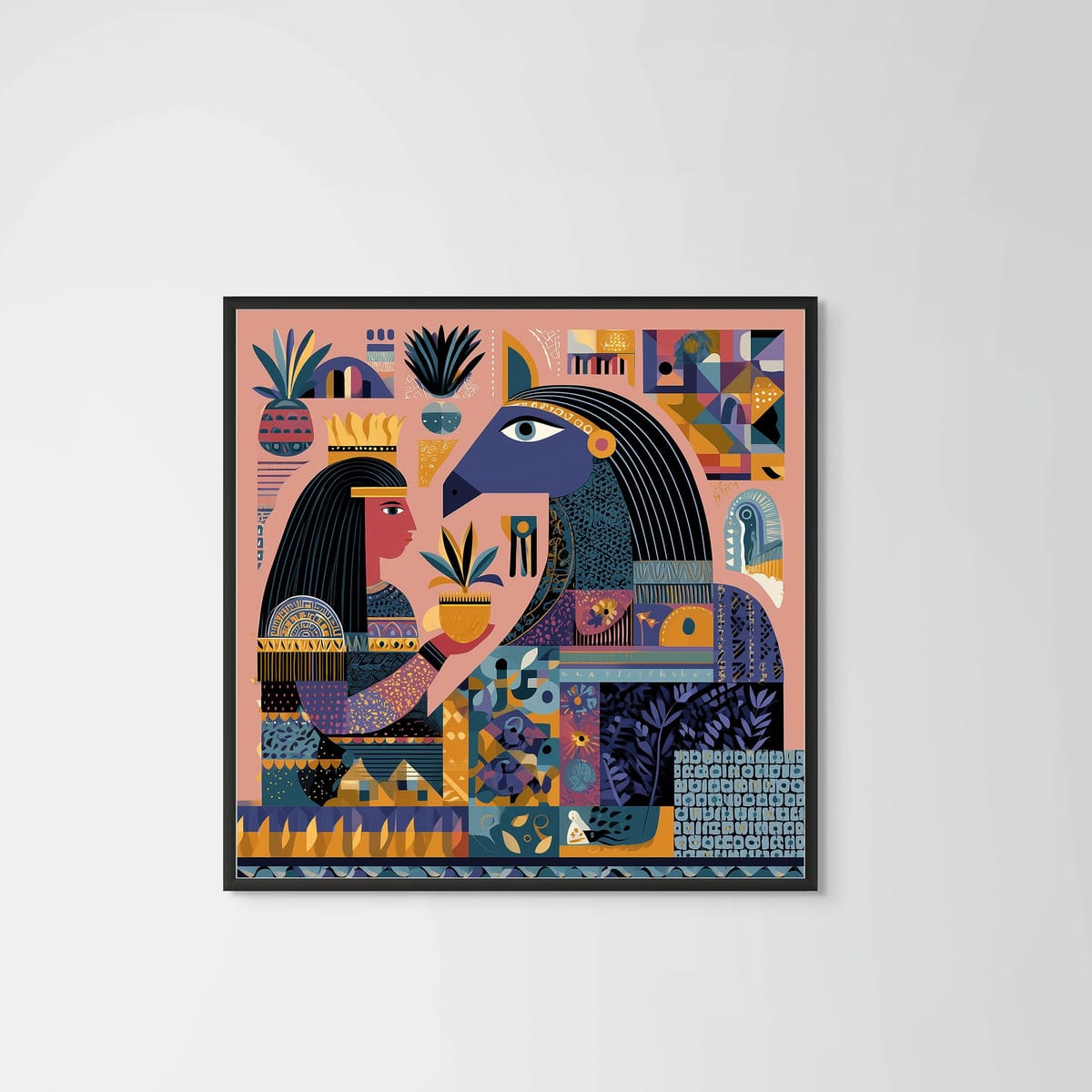Daughter of the Sun – black frame – no mount – Fringe Art Studio- Wall Art- Cairo Egypt