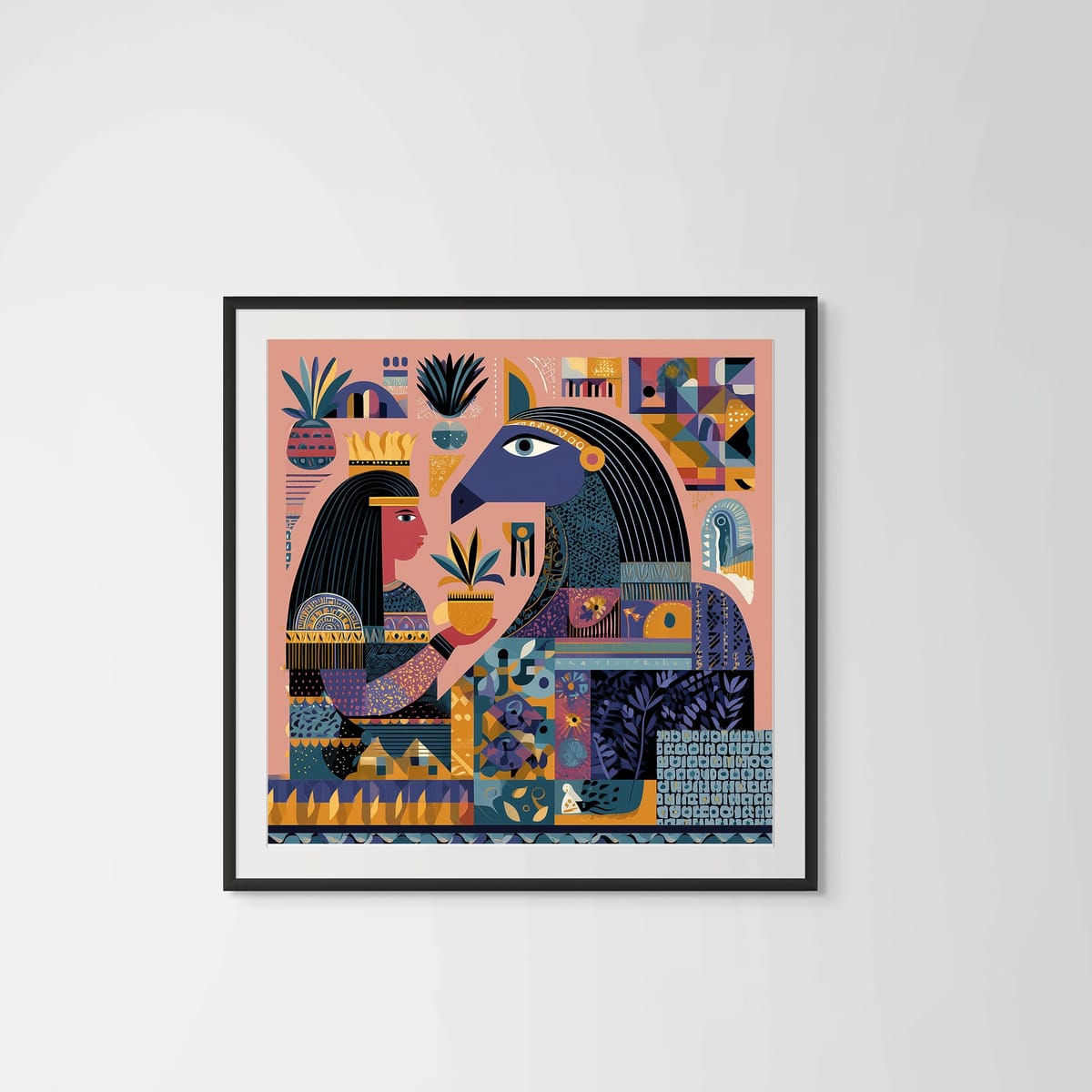 Daughter of the Sun – black frame – framed art print – Fringe Art Studio- Wall Art- Cairo Egypt