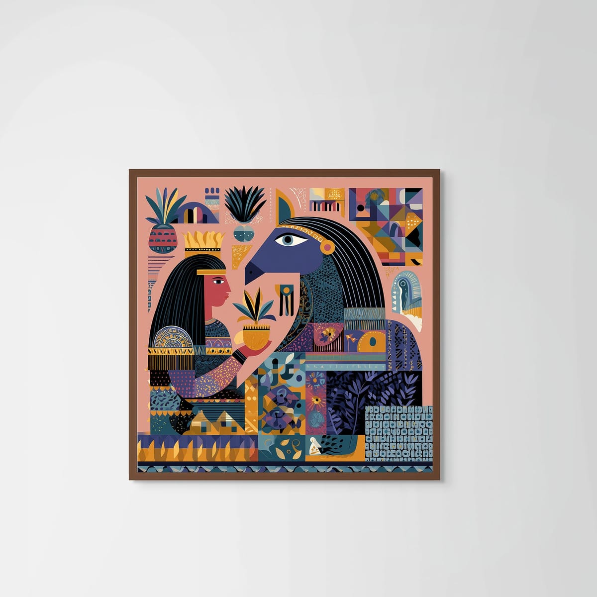 Daughter of the Sun – dark wood frame – no mount – Fringe Art Studio- Wall Art- Cairo Egypt