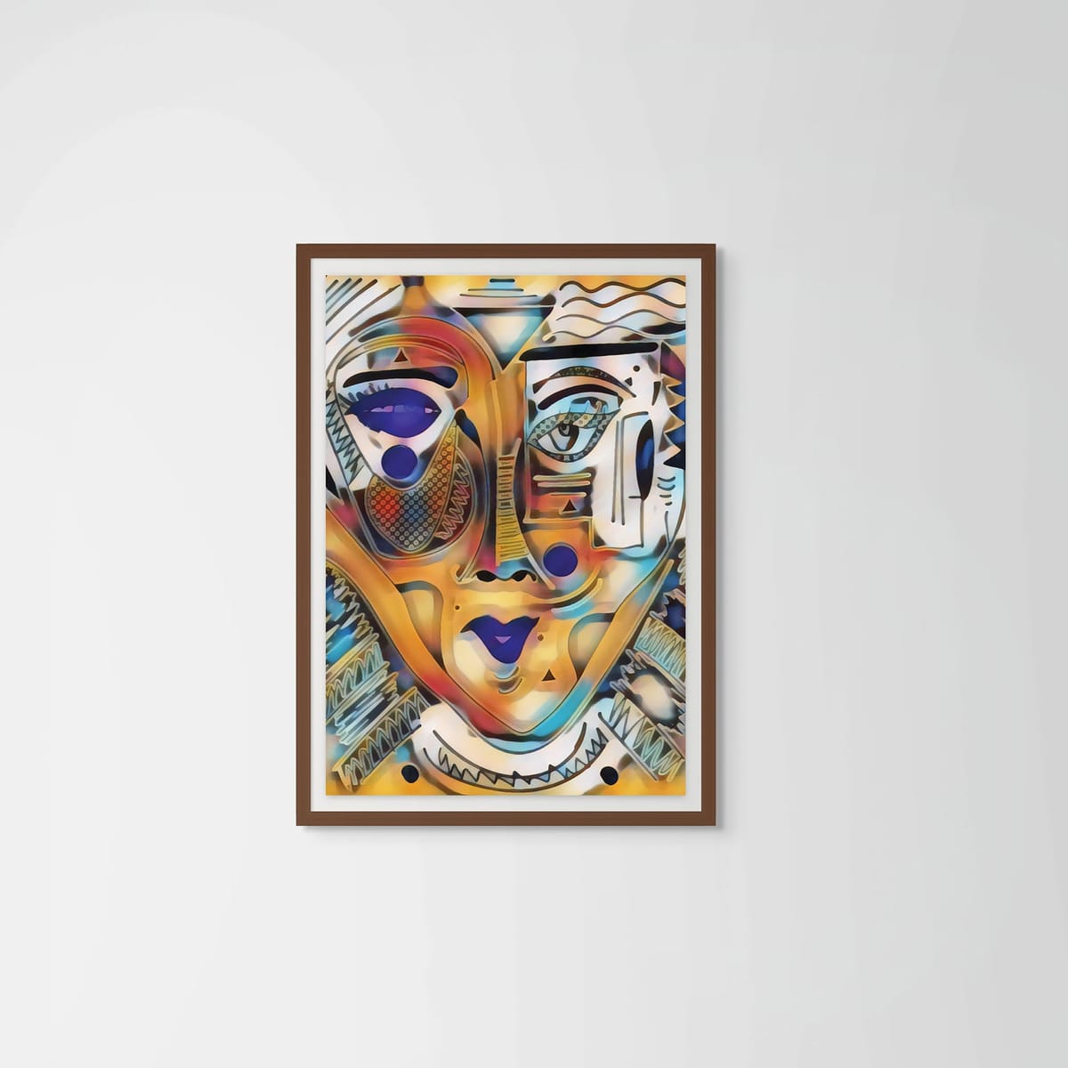 Desert Woman – dark wood frame – framed art print – Fringe Art Studio- Wall Art- Cairo Egypt