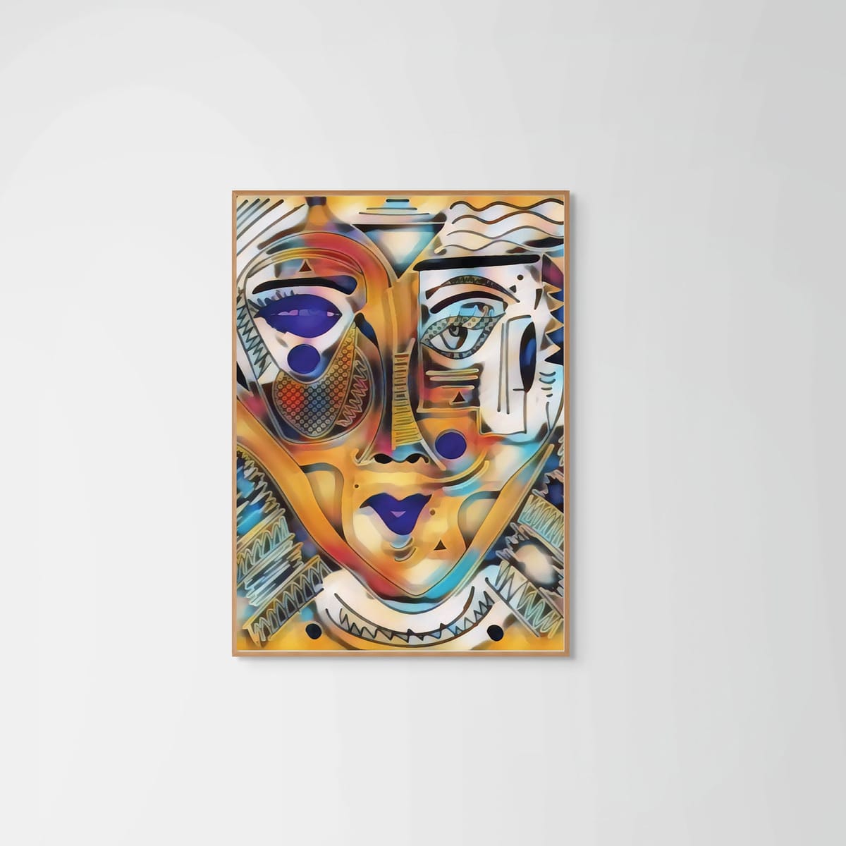 Desert Woman – natural wood frame – no mount – Fringe Art Studio- Wall Art- Cairo Egypt