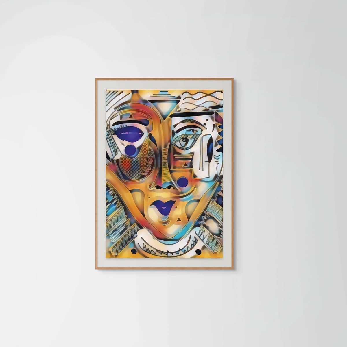 Desert Woman – natural wood frame – framed art print – Fringe Art Studio- Wall Art- Cairo Egypt