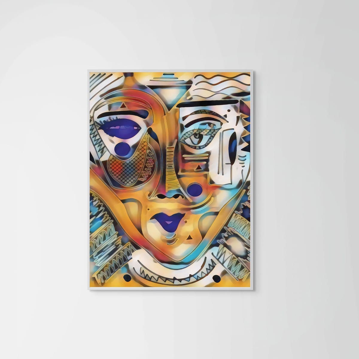 Desert Woman – white frame – no mount – Fringe Art Studio- Wall Art- Cairo Egypt