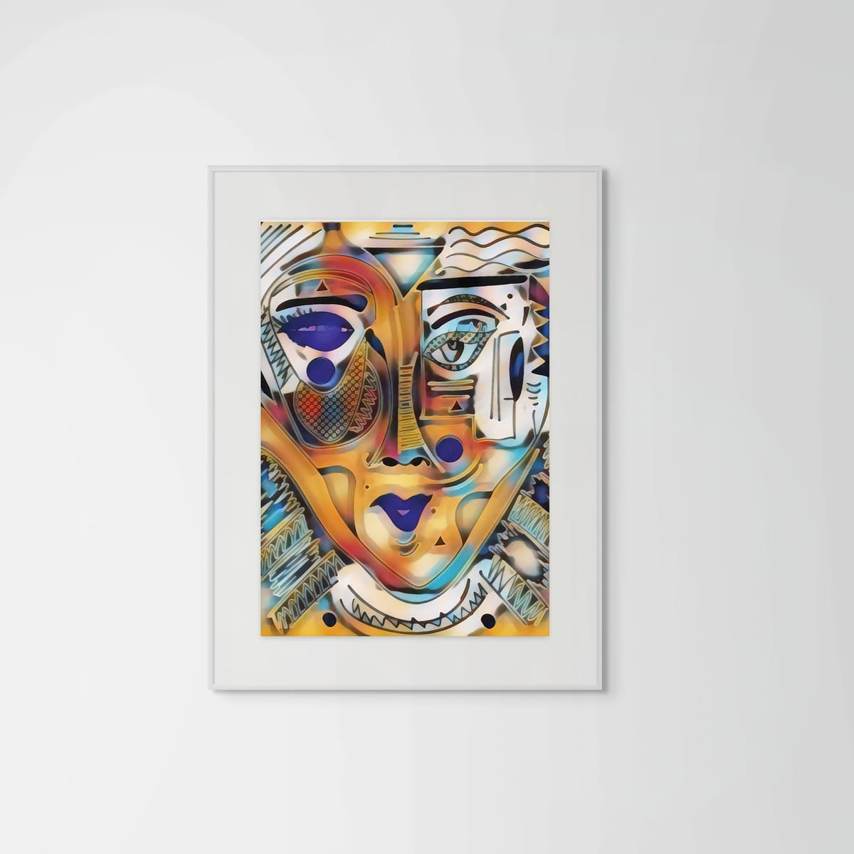 Desert Woman – white frame – framed art print – Fringe Art Studio- Wall Art- Cairo Egypt