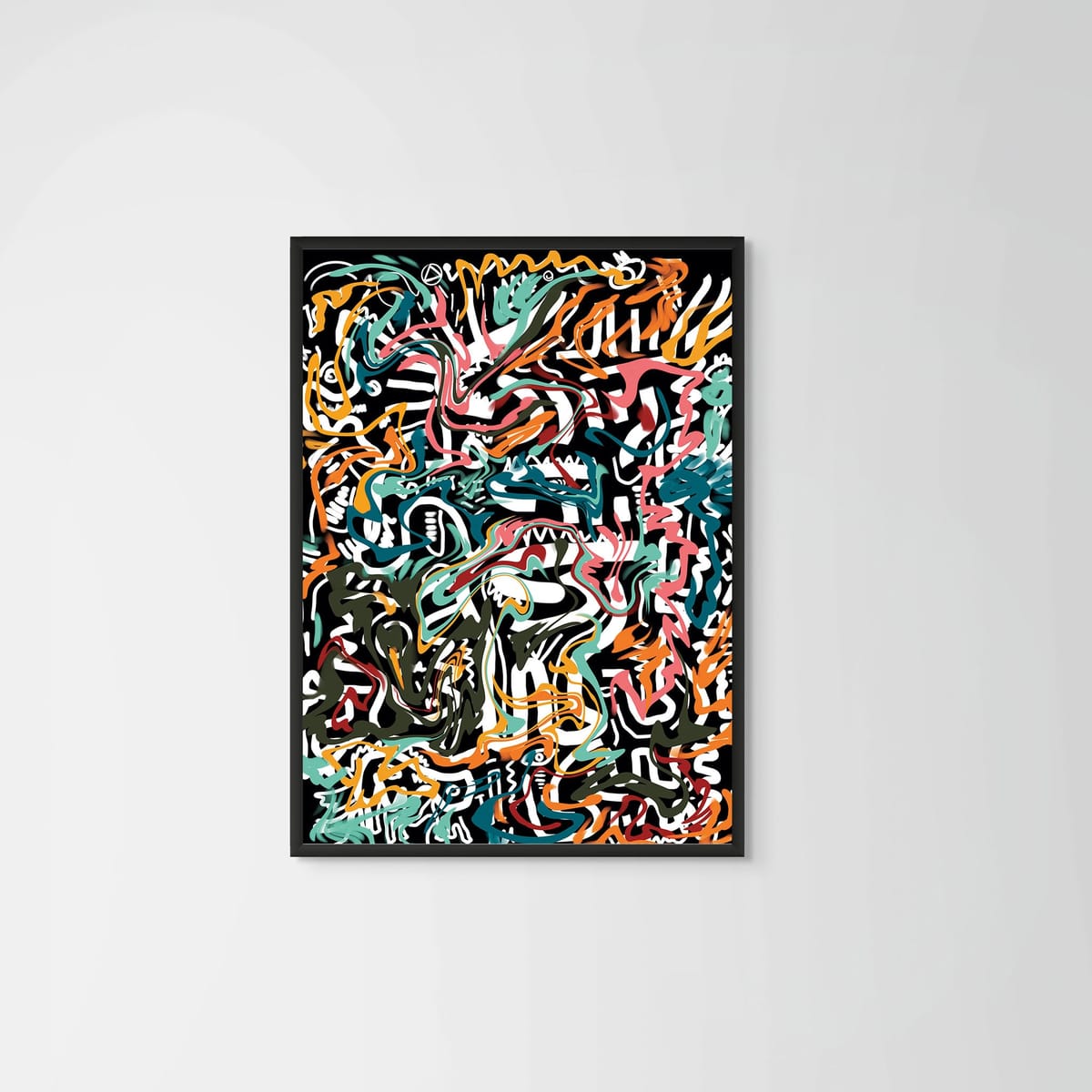 Doodles – black frame – no mount – Fringe Art Studio- Wall Art- Cairo Egypt