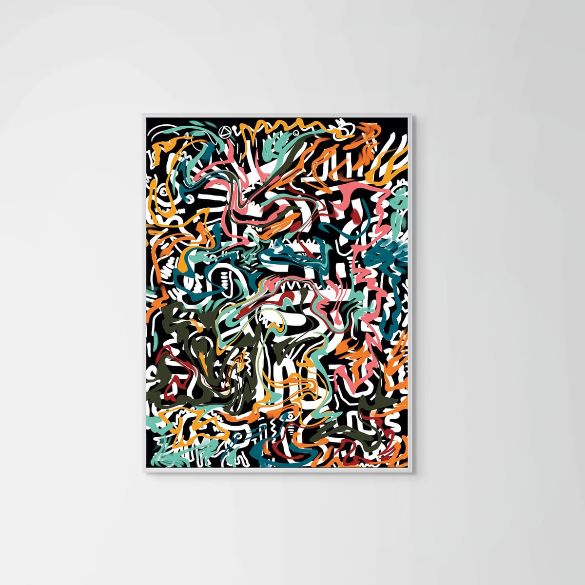 Doodles – white frame – no mount – Fringe Art Studio- Wall Art- Cairo Egypt