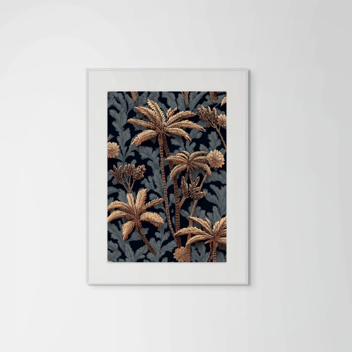 Golden Forest II – white frame – framed art print – Fringe Art Studio- Wall Art- Cairo Egypt