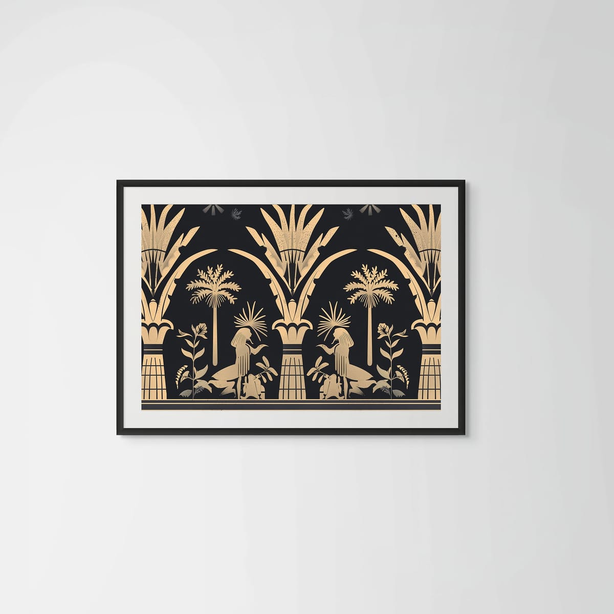 Golden Palms I – black frame – framed art print – Fringe Art Studio- Wall Art- Cairo Egypt