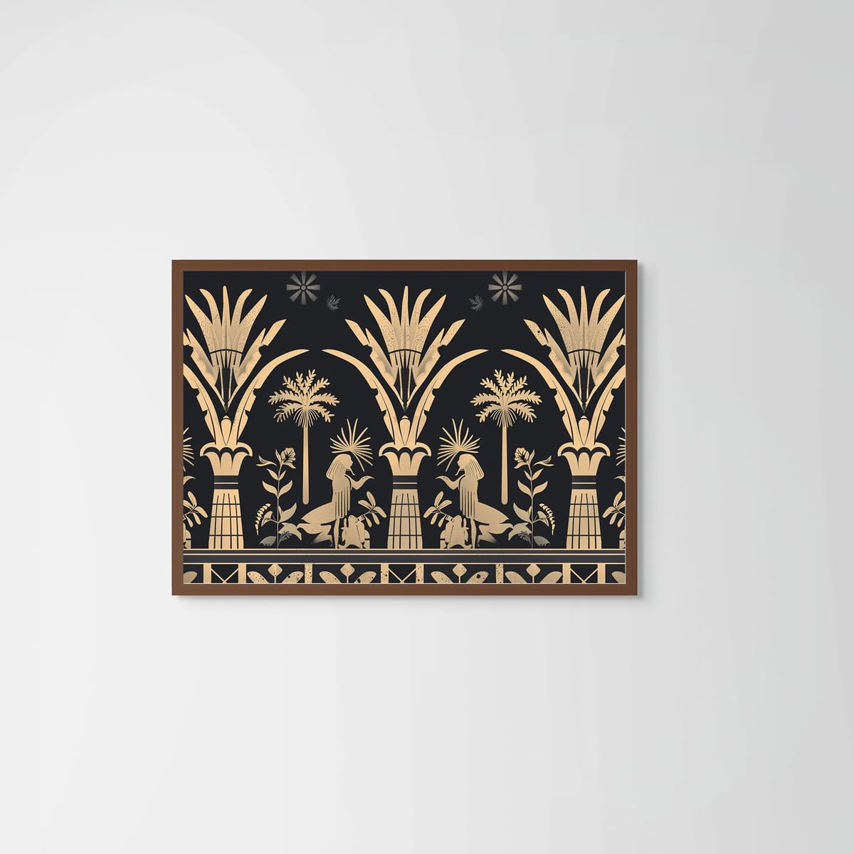 Golden Palms I – dark wood frame – no mount – Fringe Art Studio- Wall Art- Cairo Egypt
