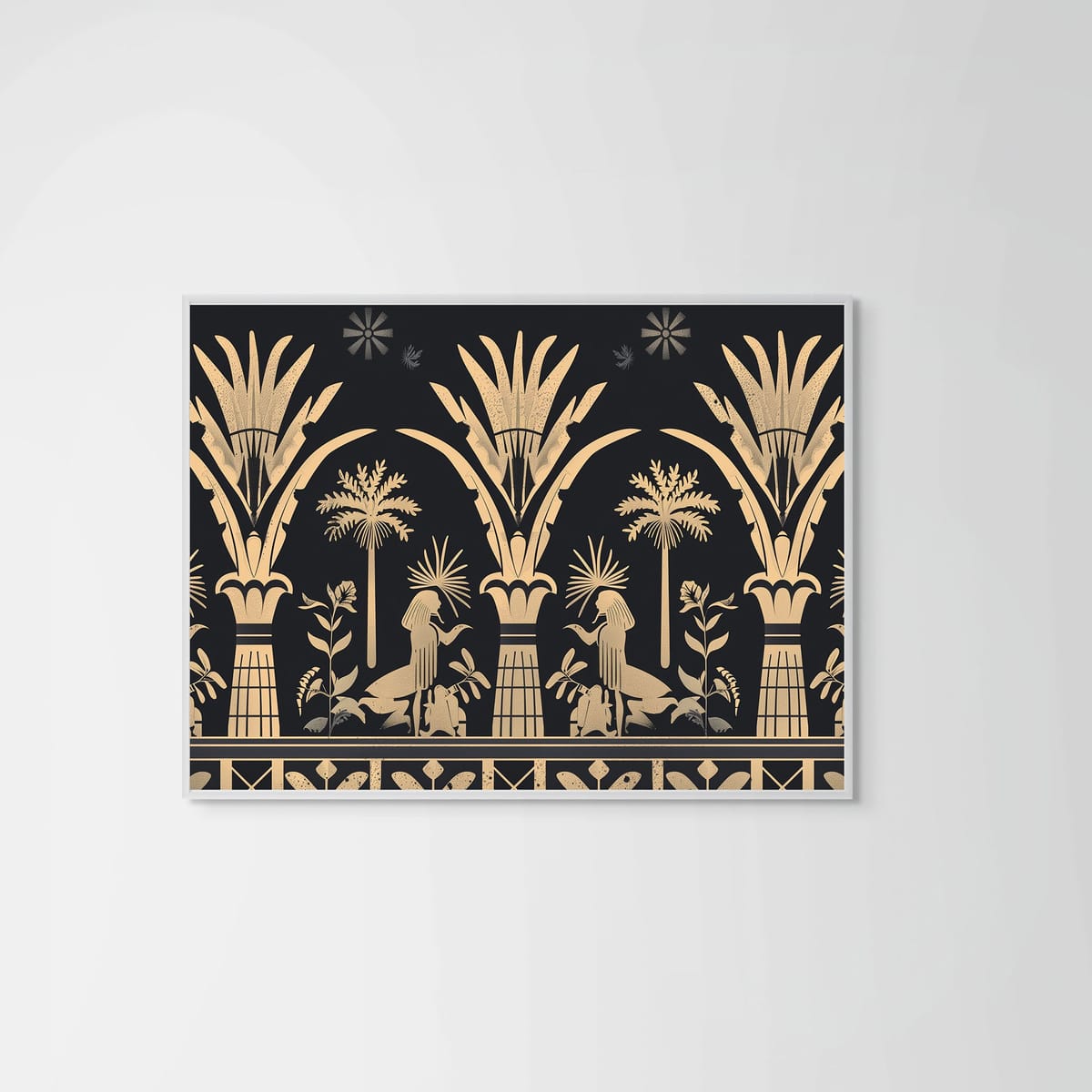 Golden Palms I – white frame – no mount – Fringe Art Studio- Wall Art- Cairo Egypt