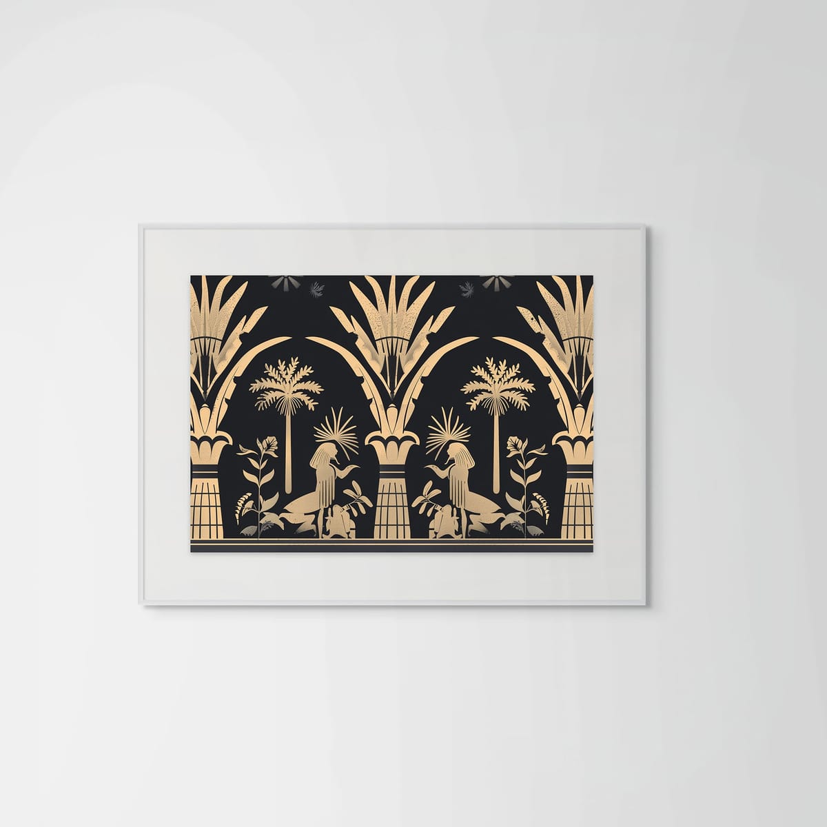 Golden Palms I – white frame – framed art print – Fringe Art Studio- Wall Art- Cairo Egypt