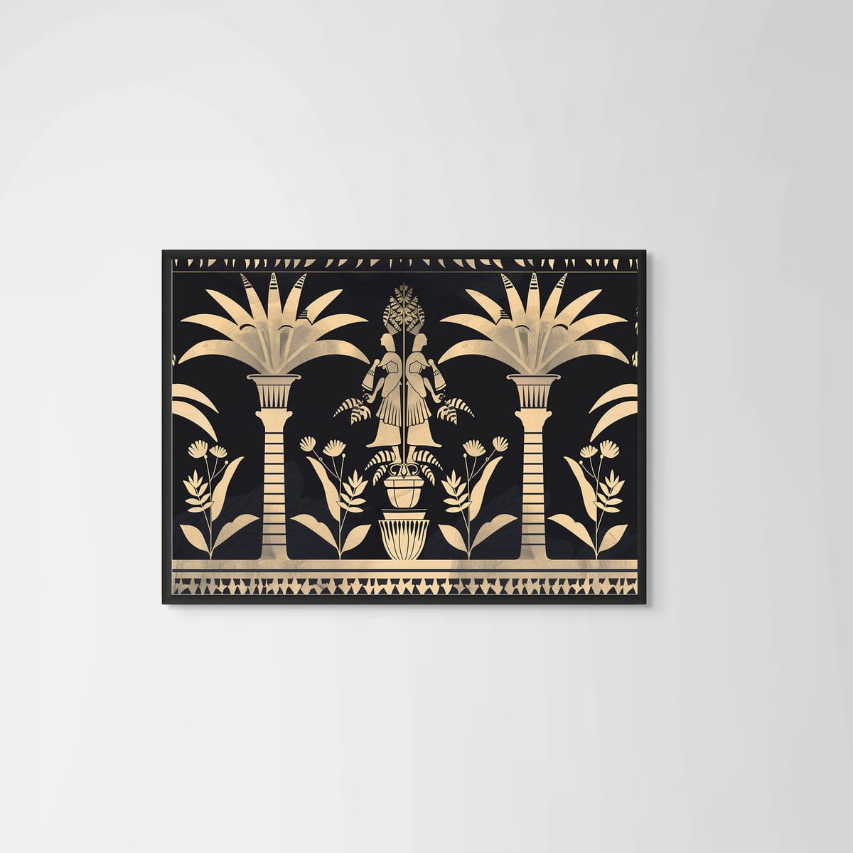 Golden Palms II – black frame – no mount – Fringe Art Studio- Wall Art- Cairo Egypt