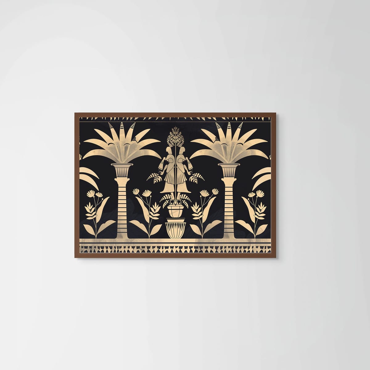 Golden Palms II – dark wood frame – no mount – Fringe Art Studio- Wall Art- Cairo Egypt