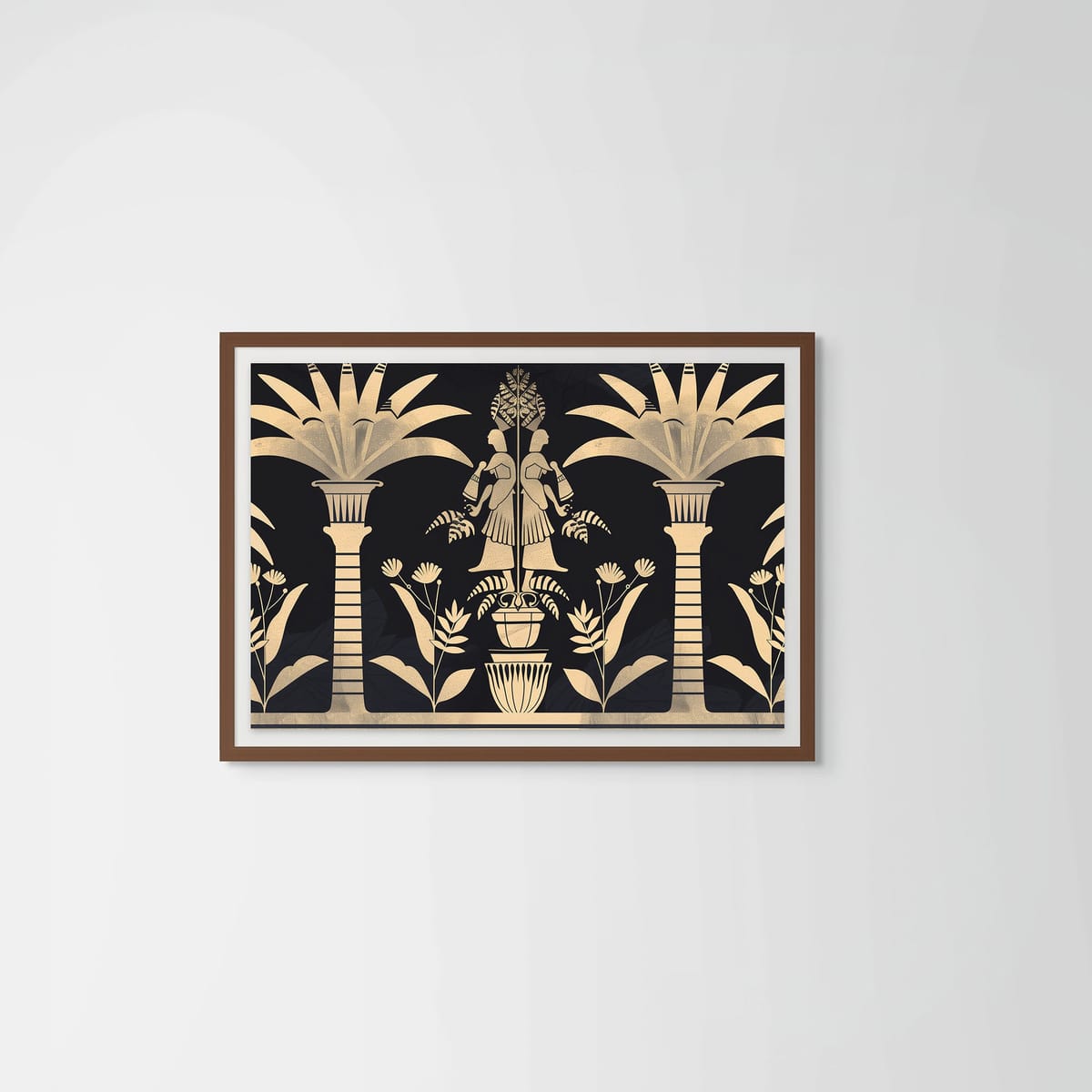 Golden Palms II – dark wood frame – framed art print – Fringe Art Studio- Wall Art- Cairo Egypt