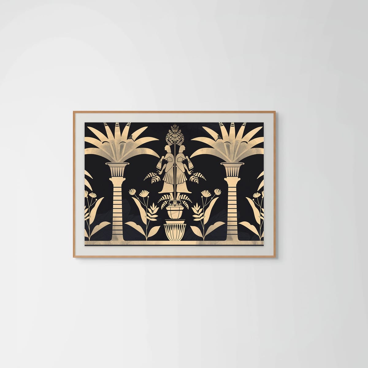 Golden Palms II – natural wood frame – framed art print – Fringe Art Studio- Wall Art- Cairo Egypt