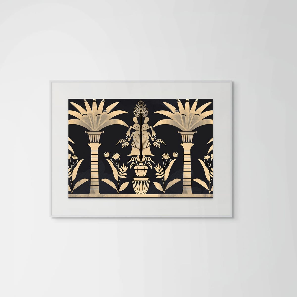 Golden Palms II – white frame – framed art print – Fringe Art Studio- Wall Art- Cairo Egypt