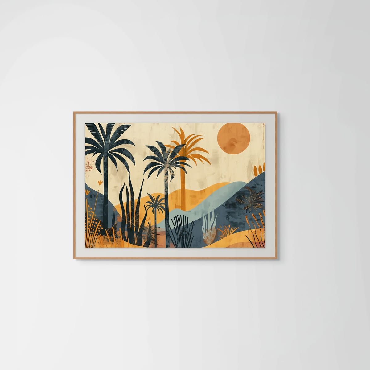 Horizon – natural wood frame – framed art print – Fringe Art Studio- Wall Art- Cairo Egypt