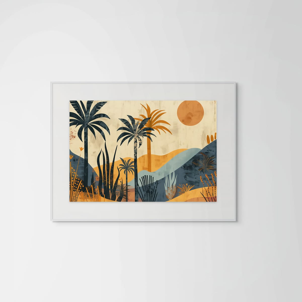 Horizon – white frame – framed art print – Fringe Art Studio- Wall Art- Cairo Egypt