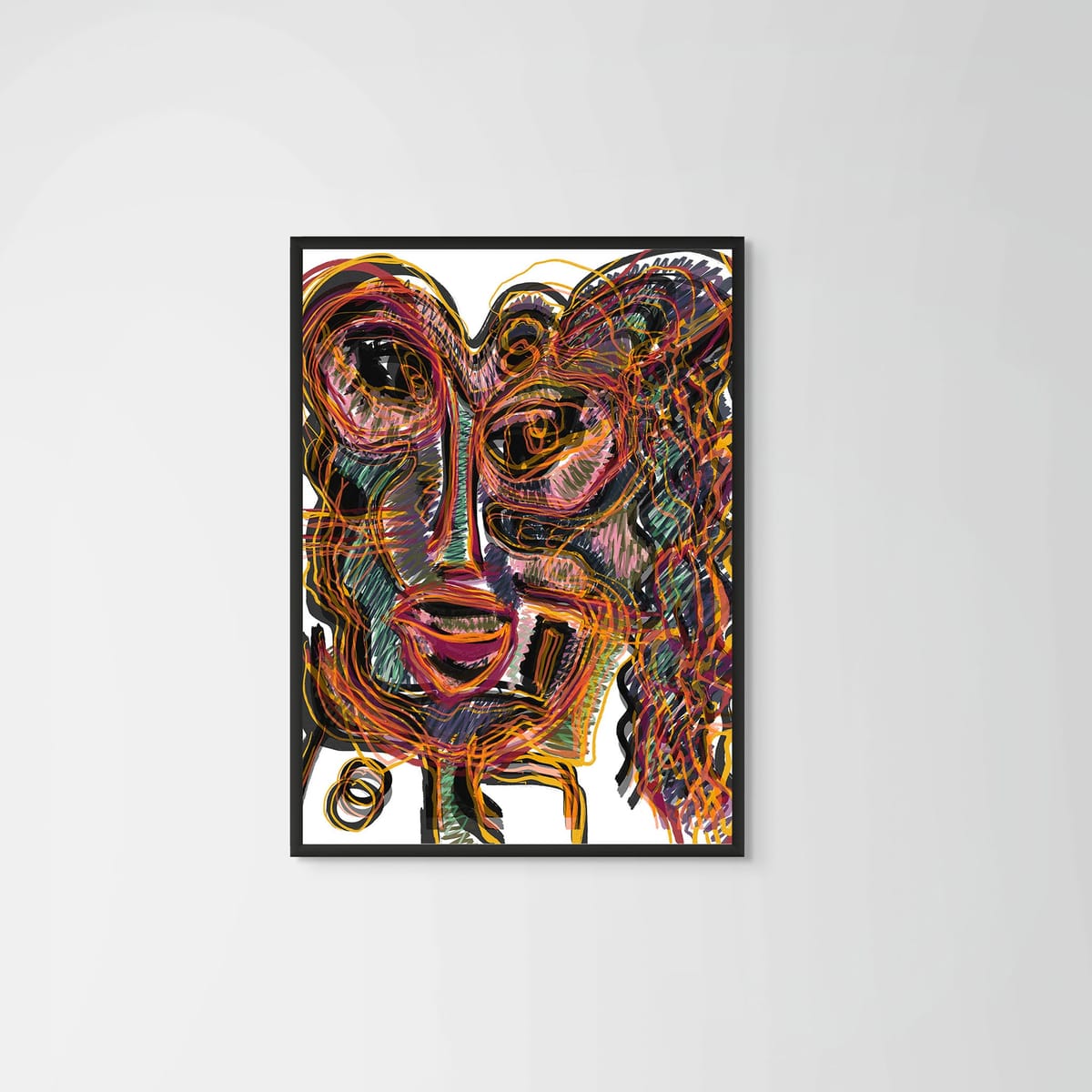 Inner Noise – black frame – no mount – Fringe Art Studio- Wall Art- Cairo Egypt