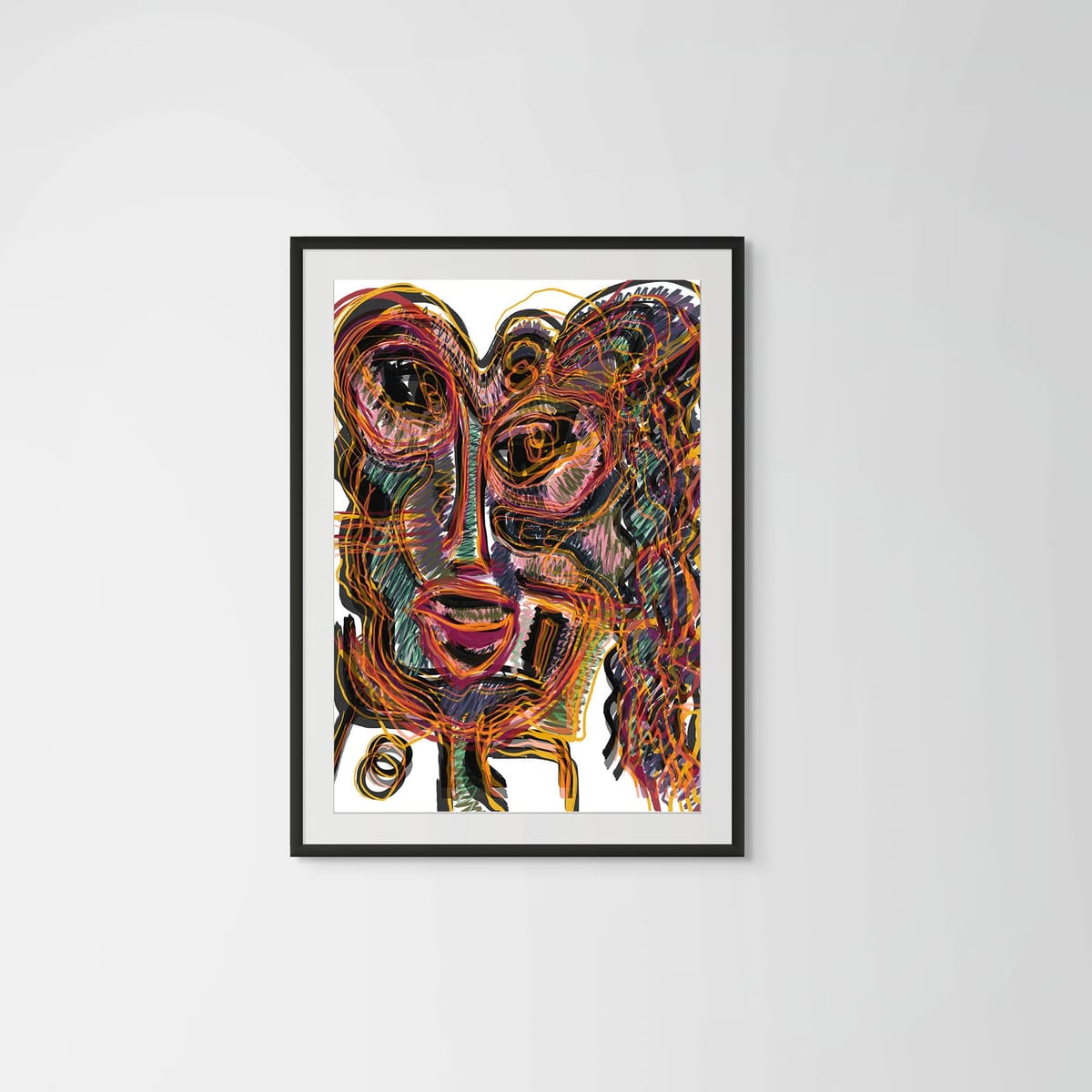 Inner Noise – black frame – framed art print – Fringe Art Studio- Wall Art- Cairo Egypt