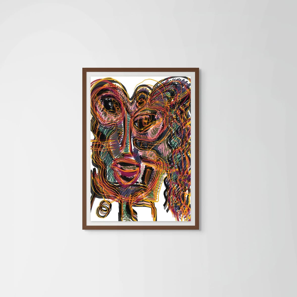 Inner Noise – dark wood frame – framed art print – Fringe Art Studio- Wall Art- Cairo Egypt