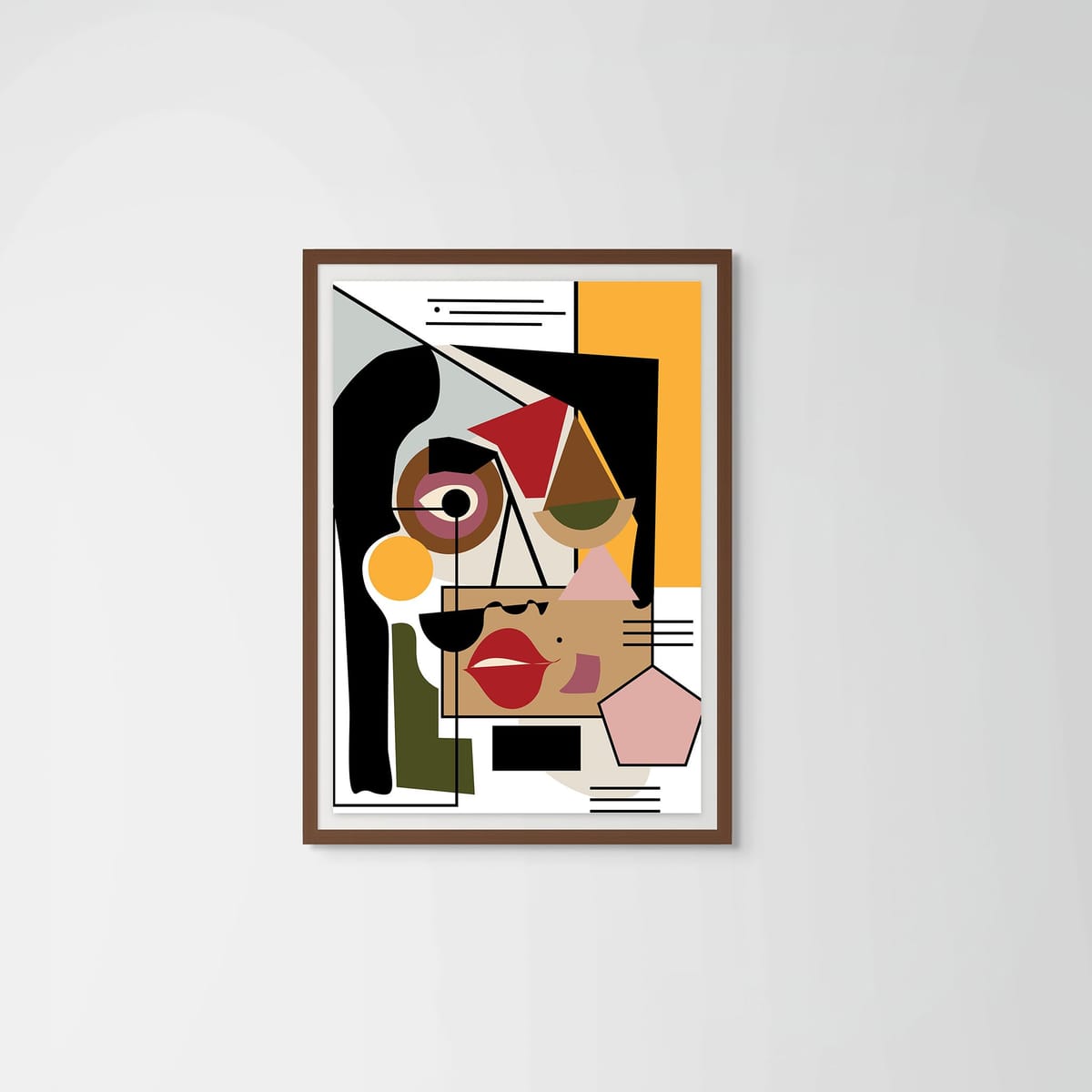 Julia – dark wood frame – framed art print – Fringe Art Studio- Wall Art- Cairo Egypt
