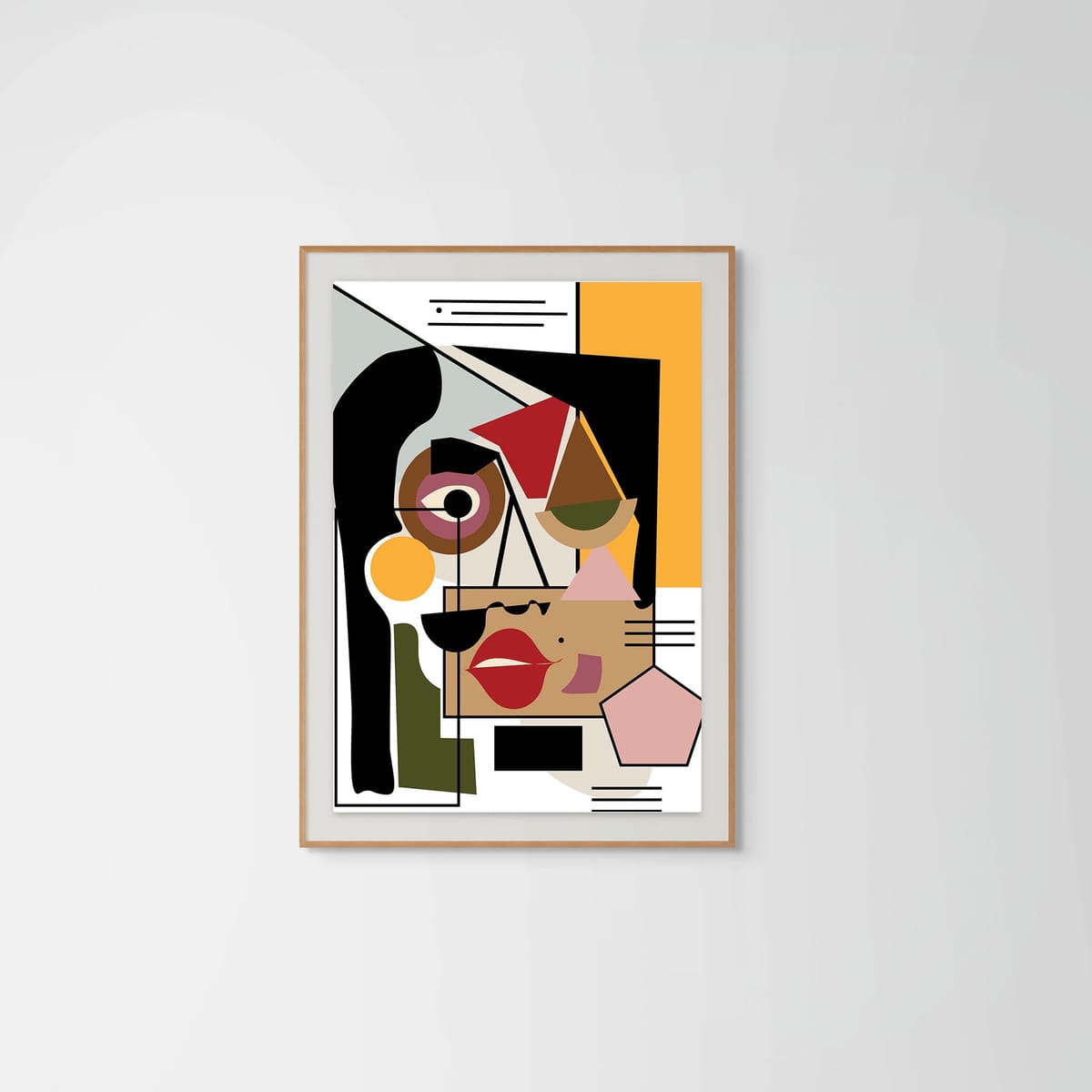 Julia – natural wood frame – framed art print – Fringe Art Studio- Wall Art- Cairo Egypt