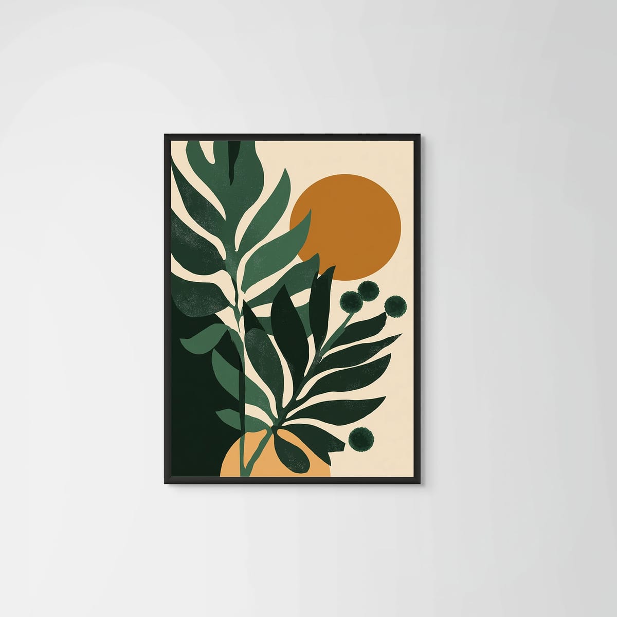 Leaves – black frame – no mount – Fringe Art Studio- Wall Art- Cairo Egypt