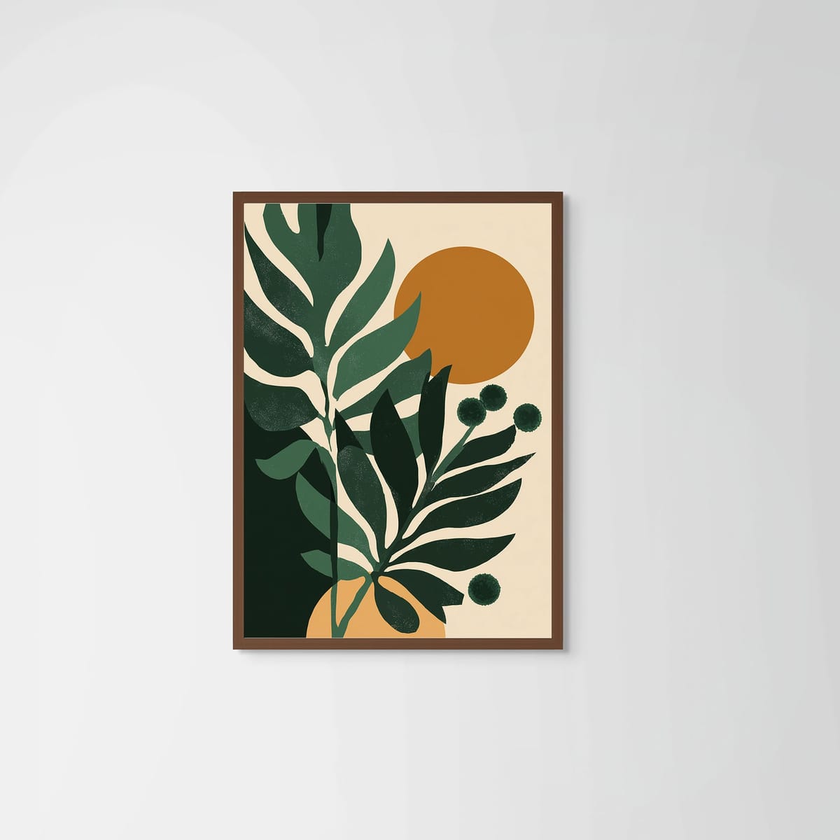 Leaves – dark wood frame – no mount – Fringe Art Studio- Wall Art- Cairo Egypt