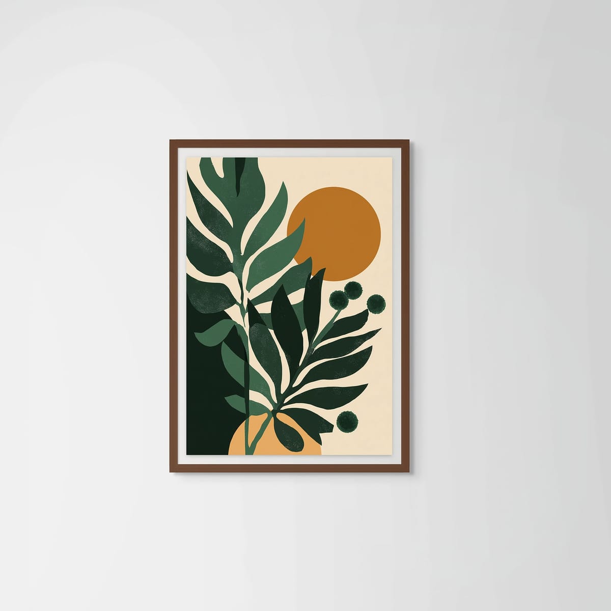 Leaves – dark wood frame – framed art print – Fringe Art Studio- Wall Art- Cairo Egypt