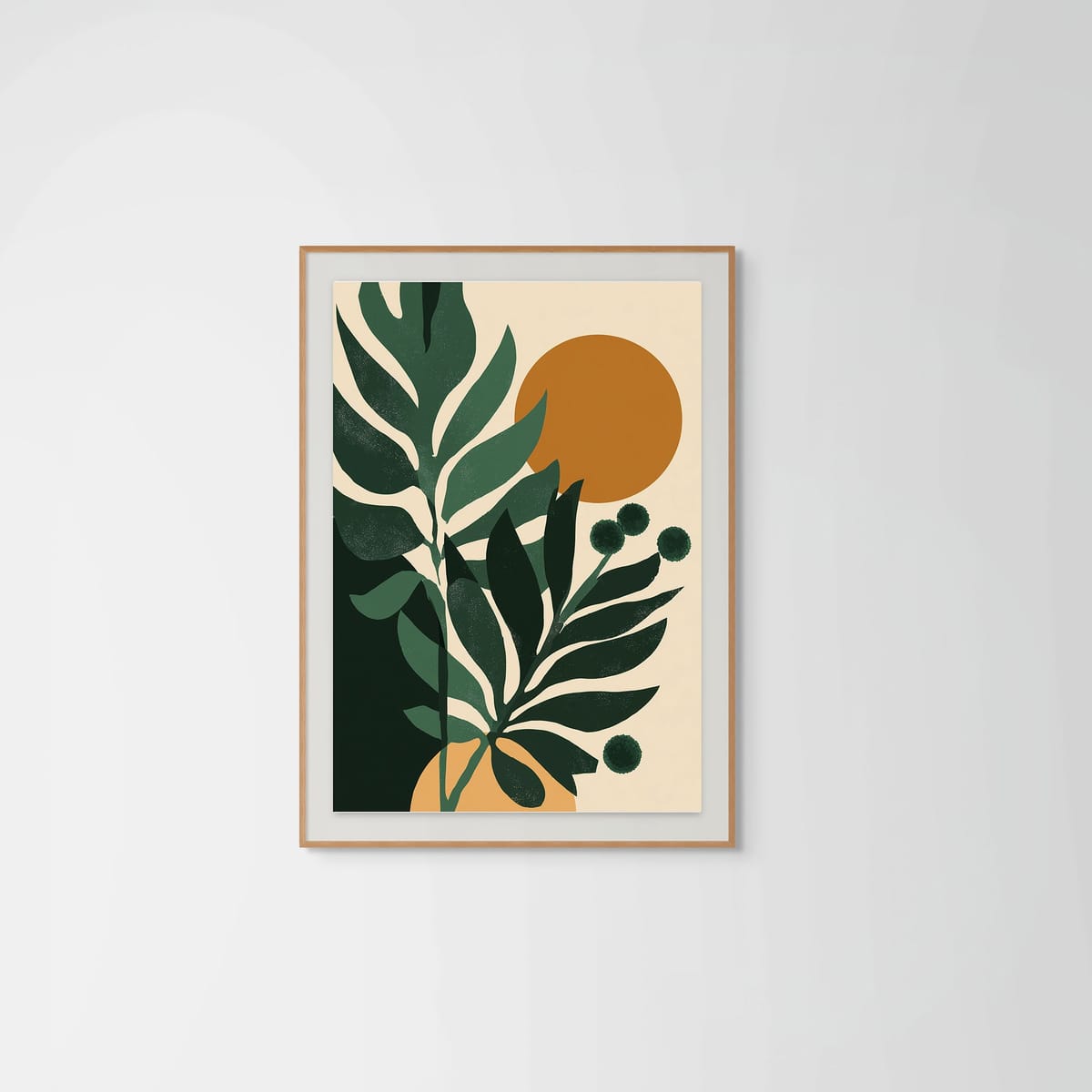 Leaves – natural wood frame – framed art print – Fringe Art Studio- Wall Art- Cairo Egypt