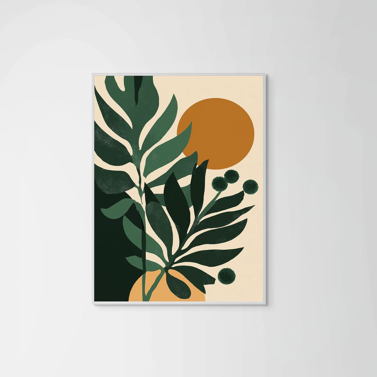 Leaves – white frame – no mount – Fringe Art Studio- Wall Art- Cairo Egypt