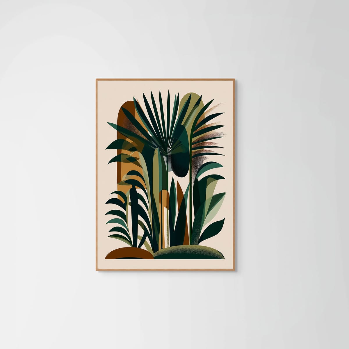 Palm Structure – natural wood frame – no mount – Fringe Art Studio- Wall Art- Cairo Egypt