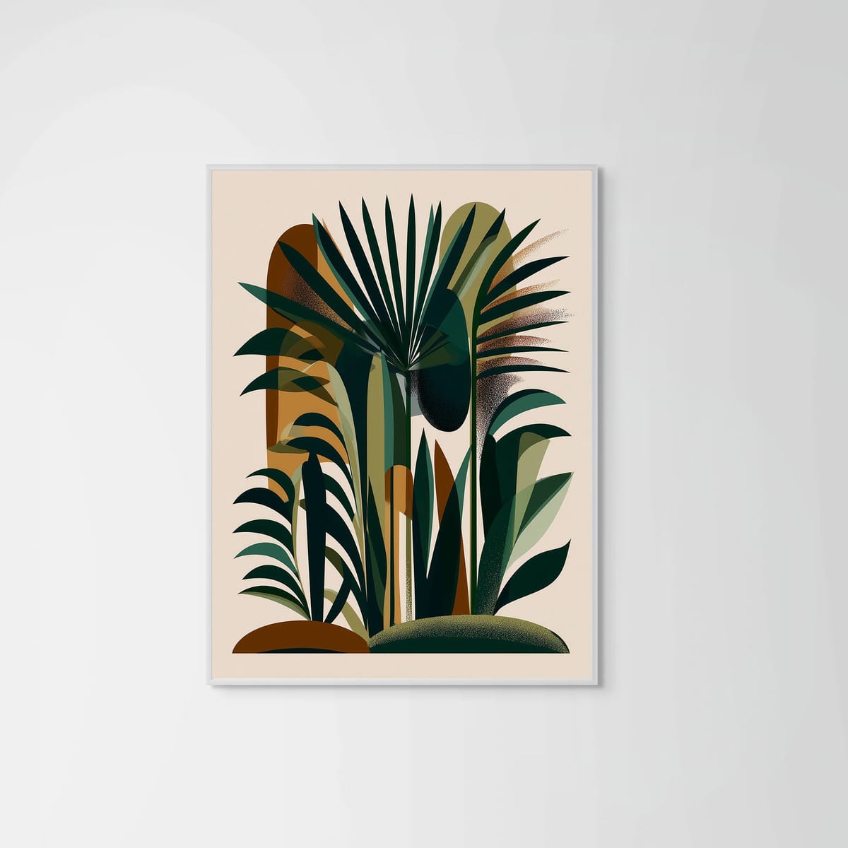 Palm Structure – white frame – no mount – Fringe Art Studio- Wall Art- Cairo Egypt
