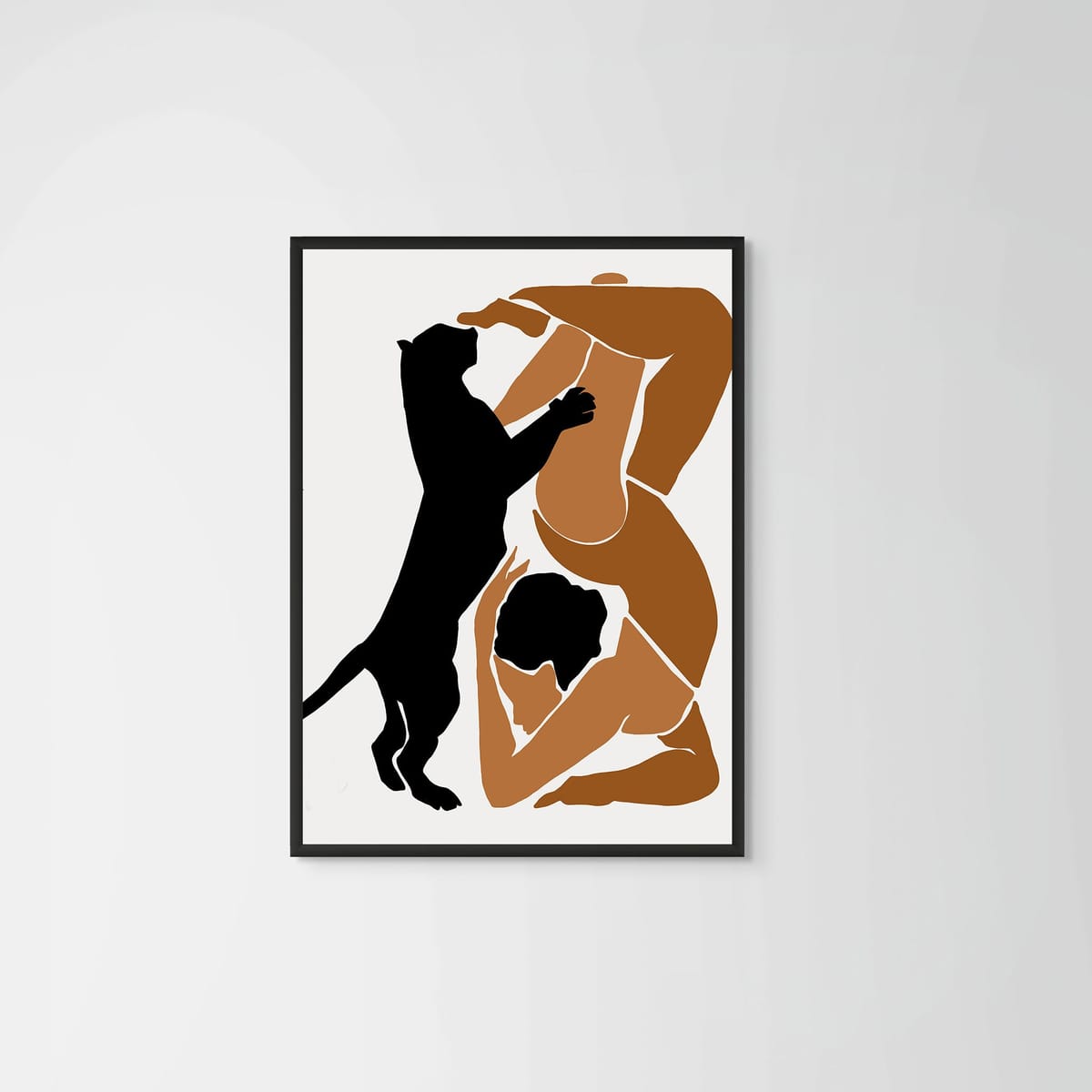 Tiger Yoga – black frame – no mount – Fringe Art Studio- Wall Art- Cairo Egypt