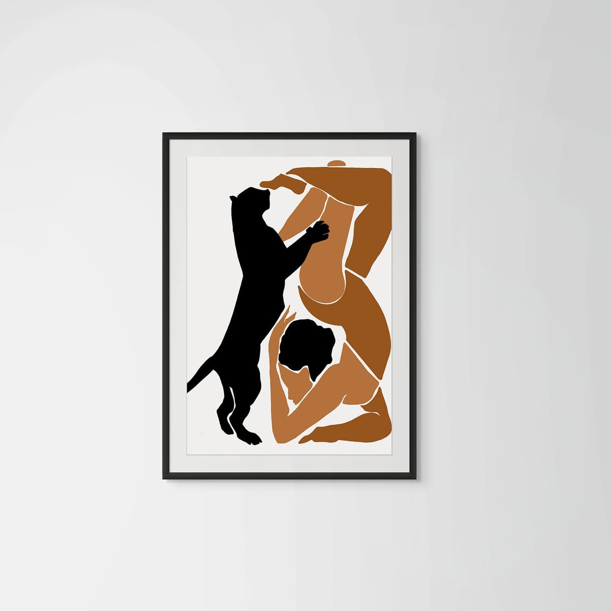 Tiger Yoga – black frame – framed art print – Fringe Art Studio- Wall Art- Cairo Egypt