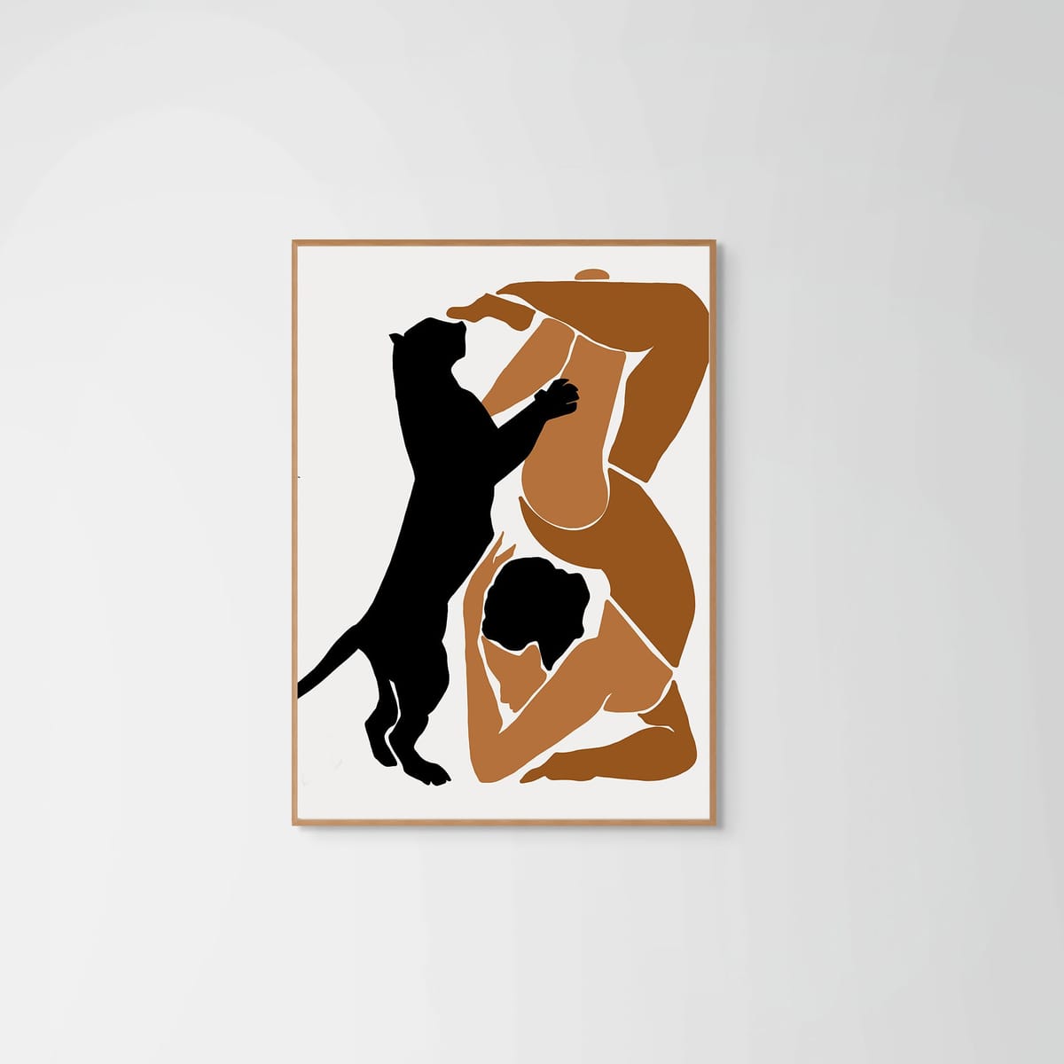 Tiger Yoga – natural wood frame – no mount – Fringe Art Studio- Wall Art- Cairo Egypt