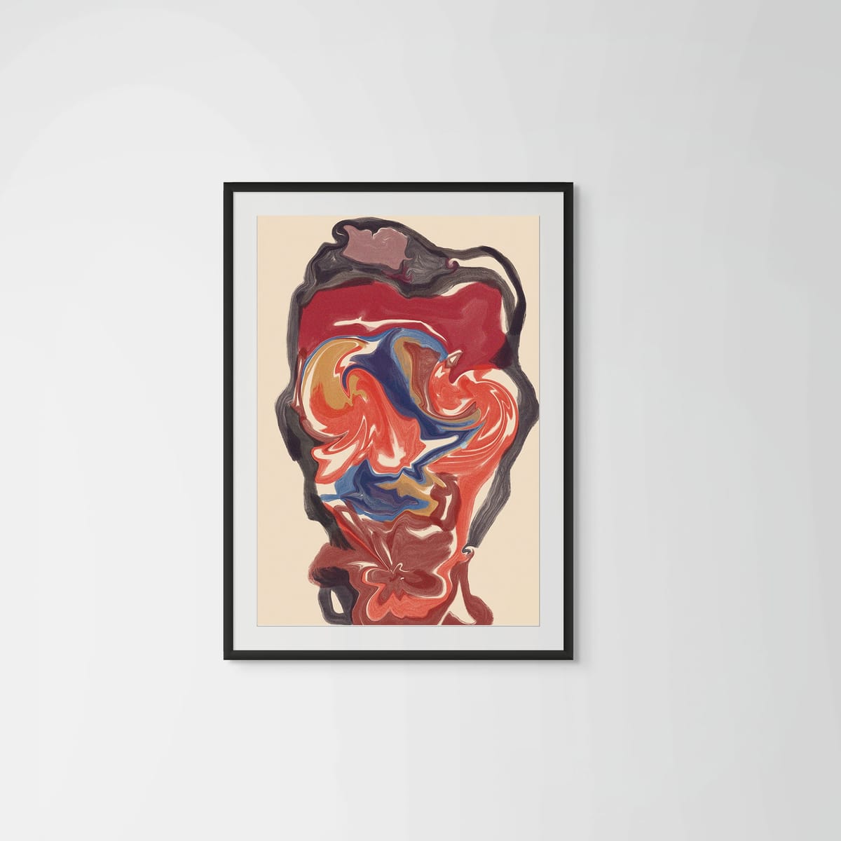Watercolor Man – black frame – framed art print – Fringe Art Studio- Wall Art- Cairo Egypt