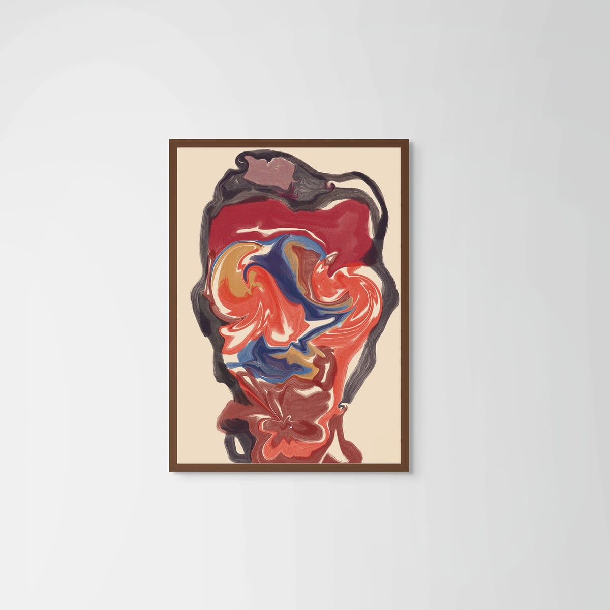 Watercolor Man – dark wood frame – no mount – Fringe Art Studio- Wall Art- Cairo Egypt